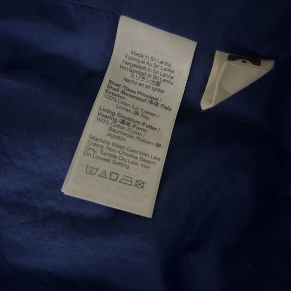 Madewell Double-Breasted Crossover Oversized Blazer Linen Bluestone Large NL227 - Picture 12 of 15